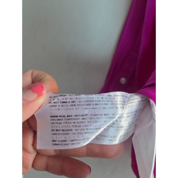 Suistudio Fuschia Pink 100% Silk Long Sleeve Button Down Blouse size EU36/US 6 - Picture 10 of 10